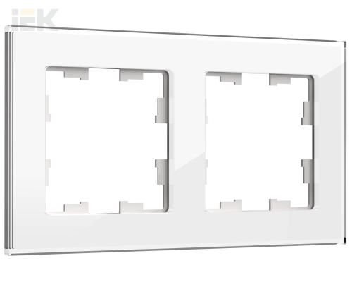 BR-M22-G-K01 | BRITE Рамка 2 -местная РУ-2-2-БрБ стекло белый | IEK