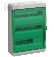 TEKFOR Корпус пластиковый КМПн-54 IP65 зеленая прозрачная дверь IEK