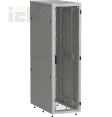ITK LINEA S Шкаф серверный 19 42U 600х1000мм передняя дверь двухстворчатая перфорированная задняя дверь перфорированная серый RAL 7035