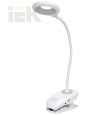 LIGHTING Светильник светодиодный настольный 2006 5Вт на прищепке диммер ночник белый IEK
