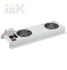 ITK Панель вентиляторная с выключателем и термостатом 2 вентилятора без кабеля питания серая