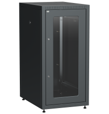 ITK LINEA E Шкаф напольный сетевой 19 24U 600х800мм стеклянная передняя дверь задняя металлическая черный