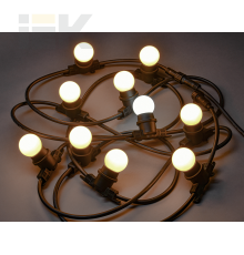 LIGHTING Гирлянда белт-лайт 5м 10 теплый белый цвет ламп IP65 черный шнур 3м 230В транзит IEK