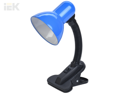 LNNL1-1001-2-VV-40-K07 | LIGHTING Светильник настольный 1001 на прищепке Е27 синий | IEK