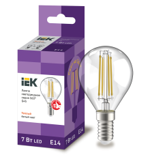 Лампа светодиодная G45 шар прозрачная 7Вт 230В 3000К E14 серия 360° IEK