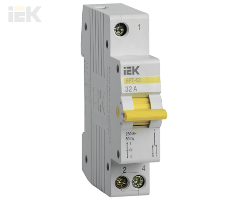 MPR10-1-032 | Выключатель-разъединитель трехпозиционный ВРТ-63 1P 32А | IEK