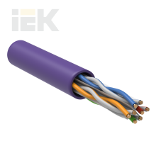 ITK Витая пара U/UTP кат.6 4х2х23AWG solid LSZH нг(А)-HF фиолетовый (305м)