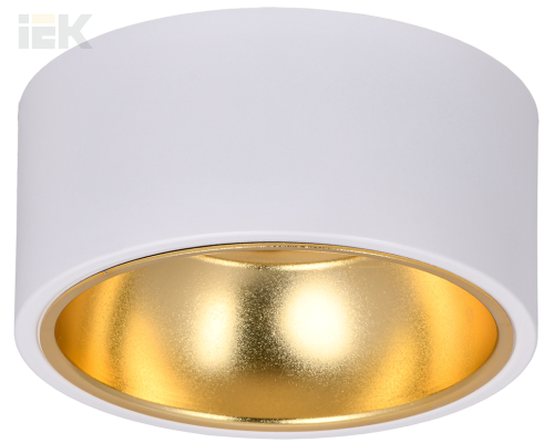 LT-UPB0-4017-GX53-1-K55 | LIGHTING Светильник 4017 накладной потолочный под лампу GX53 белый/золото | IEK