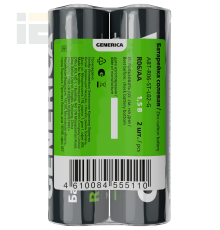 Батарейка солевая R06/AA (2шт/пленка) GENERICA