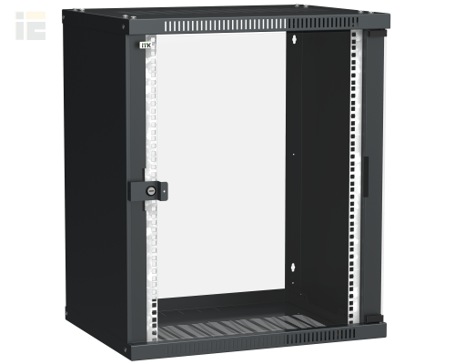 LWE5-15U64-GF | ITK Шкаф LINEA WE 15U 600x450мм дверь стекло черный |