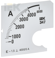 Шкала сменная для амперметра Э47 4000/5А класс точности 1,5 72х72мм IEK