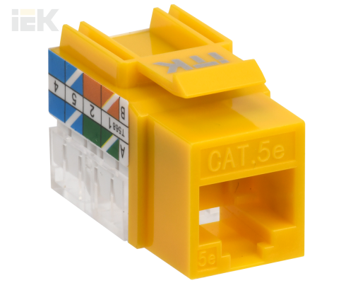 CS1-1C5EU-11-05 | ITK Модуль Keystone Jack кат.5E UTP 110 IDC 90град жёлтый |