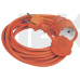 WUP10-05-K09-44 | Шнур УШ-01РВ с вилкой и розеткой 2P+PE/5м 3х1,0мм2 IP44 оранжевый | IEK
