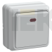 EVO11-K01-10-DC | Выключатель 1-клавишный для открытой установки с индикацией ВС20-1-1-ОБ 10А ОКТАВА белый | IEK
