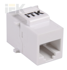 ITK Проходной адаптер кат.5E UTP RJ45-RJ45 (8P8C) тип Keystone Jack белый