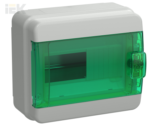 TEKFOR Корпус пластиковый КМПн-8 IP65 зеленая прозрачная дверь IEK