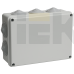 UKO11-190-140-070-K41-44 | Коробка распаячная КМ41243 для открытой проводки 190х140х70мм IP44 10 гермовводов серая | IEK