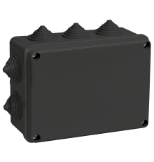 Коробка распаячная КМ41241 для открытой проводки 150х110х70мм IP44 10 гермовводов черная (RAL 9005) IEK