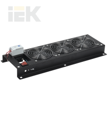 ITK Панель вентиляторная с выключателем и термостатом 3 вентилятора без кабеля питания черная
