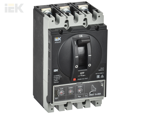 AR-MCCB-3A-050-0063A-ELSC | ARMAT Автоматический выключатель в литом корпусе 3P типоразмер A 50кА 63А расцепитель электронный стандартный | IEK