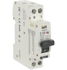 ARMAT Автоматический выключатель дифференциального тока B06S 1P+NP C25 30мА тип AC (18мм) IEK