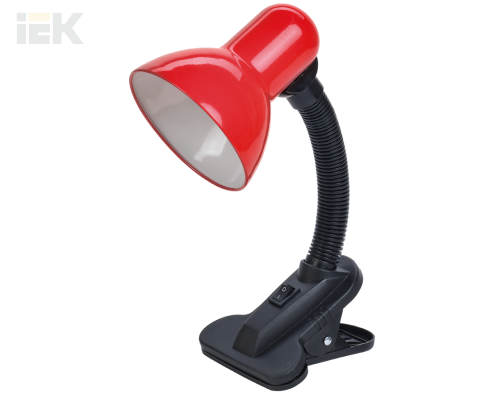 LNNL1-1001-2-VV-40-K04 | LIGHTING Светильник настольный 1001 на прищепке Е27 красный | IEK