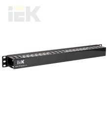 ITK 19 пластиковый кабельный органайзер с крышкой 1U глубина 60мм черный