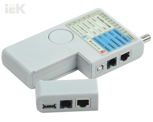 WH3468 | ITK Тестер для витой пары 4в1 RJ45/RJ11/BNC/USB с элем. пит. |
