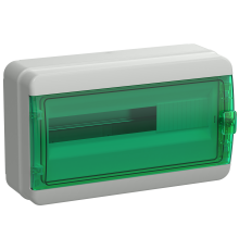 TEKFOR Корпус пластиковый КМПн-18 IP65 зеленая прозрачная дверь IEK