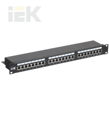 ITK 1U патч-панель кат.5E STP 24 порта (Dual) с кабельным органайзером