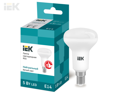 LLE-R50-5-230-40-E14 | Лампа светодиодная R50 рефлектор 5Вт 230В 4000К E14 | IEK