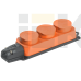 PKR61-016-2-K09 | Розетка (колодка) 3-местная РБ33-1-0м с защитными крышками IP44 ОМЕГА каучук оранжевая | IEK