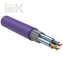 ITK Витая пара S/FTP кат.6A 4х2х23AWG solid LSZH нг(А)-HF фиолетовый (305м)