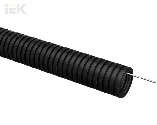 ELASTA Труба гофрированная ПВХ d=40мм с зондом черная (15м) IEK
