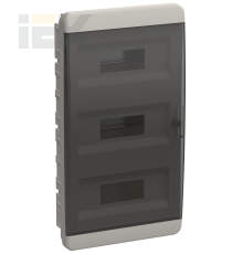 TEKFOR Корпус пластиковый ЩРВ-П-36 IP41 черная прозрачная дверь IEK