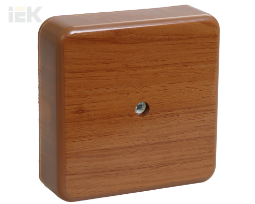UKO10-100-100-029-K24 | Коробка распаячная КМ41219-05 для открытой проводки 100х100х29мм дуб (6 клемм 6мм2) | IEK