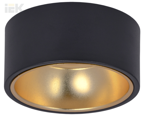 LT-UPB0-4017-GX53-1-K57 | LIGHTING Светильник 4017 накладной потолочный под лампу GX53 черный/золото | IEK