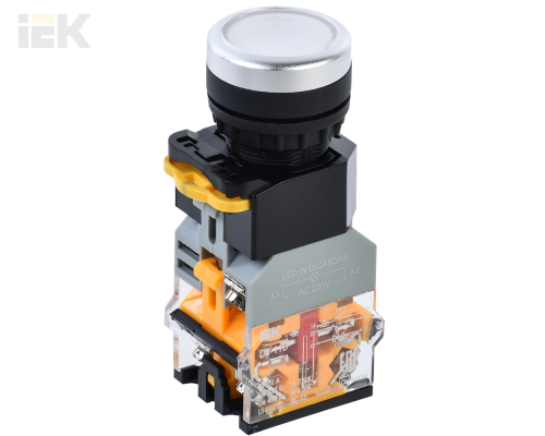 BBT30-11D-3-12-K01 | Кнопка управления D8-11D d=22мм 1з+1р с подсветкой белая | IEK