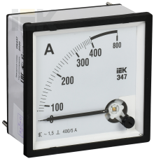 Амперметр аналоговый Э47 400/5А класс точности 1,5 72х72мм IEK
