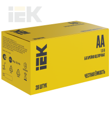 Батарейка щелочная Alkaline LR06/AA (28/бокс) IEK