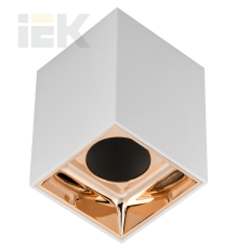 LIGHTING Светильник 4112 накладной потолочный под лампу GU10 белый/золото пластик IEK