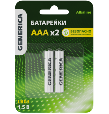 Батарейка щелочная Alkaline LR03/AAA (2шт/блистер) GENERICA