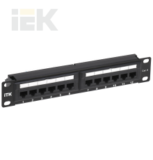 ITK 1U патч-панель кат.6 UTP 12 портов 10 (Dual IDC)