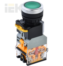 Кнопка управления D8-11D d=22мм 1з+1р с подсветкой зеленая IEK