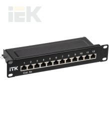 ITK 1U патч-панель кат.5E STP 12 портов 10 (Dual IDC)