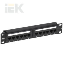 ITK 1U патч-панель кат.5E UTP 12 портов 10 (Dual IDC)