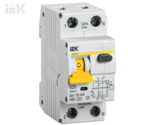 MAD22-5-025-B-10 | Автоматический выключатель дифференциального тока АВДТ32 B25 10мА | IEK
