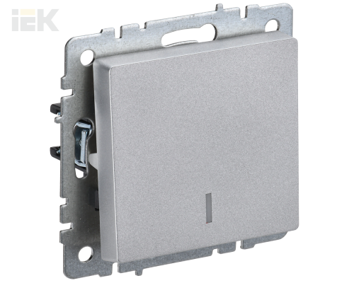 BR-V10-1-10-K47 | BRITE Выключатель 1-клавишный с индикацией 10А ВС10-1-1-БрА алюминий | IEK
