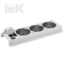 ITK Панель вентиляторная с выключателем и термостатом 3 вентилятора без кабеля питания серая