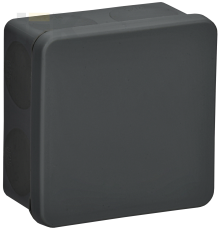 Коробка распаячная двухкомпонентная КМ42435 для открытой проводки безгалогенная (HF) 80х80х40мм IP67 8 вводов черная IEK